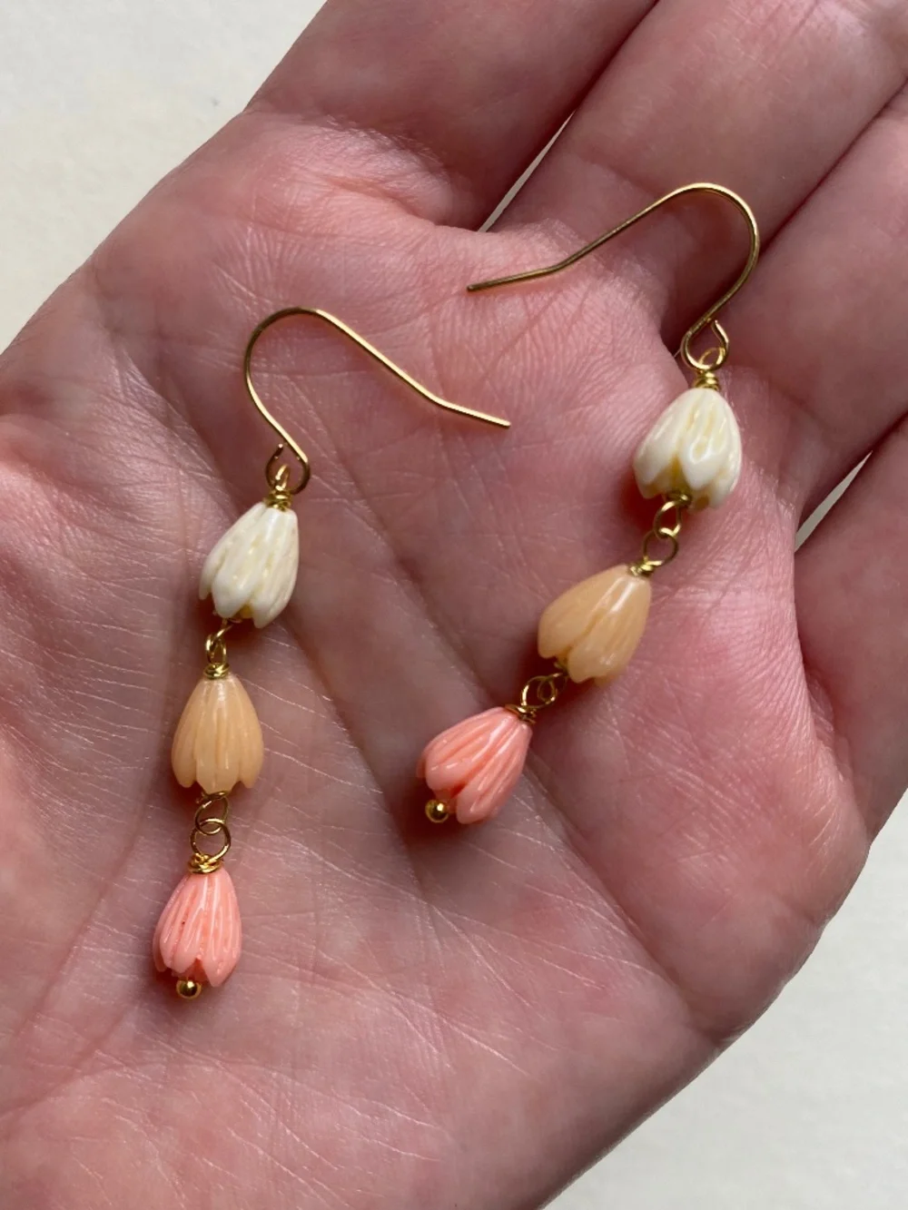Handmade Triclor Pikake Earrings
